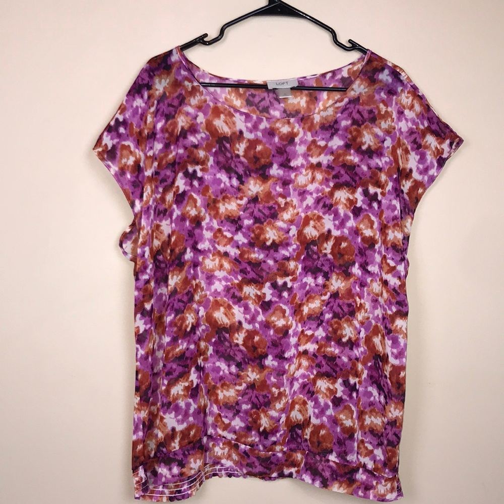 Loft Women’s Patterned Chiffon Sheer Lightweight … - image 1